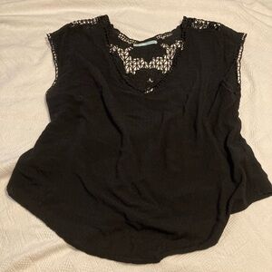 Maurices Black Sleeveless Top with Lace Detail